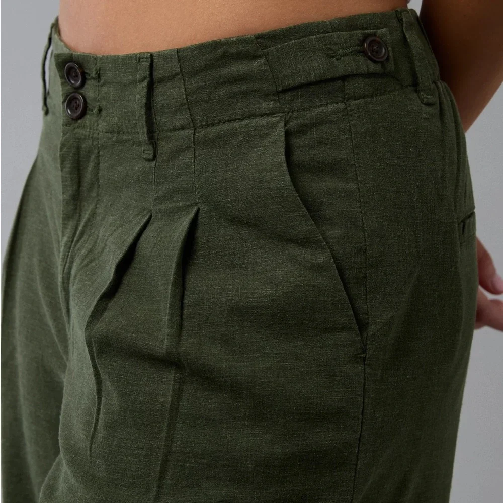 AE Stretch Linen-Blend High-Waisted Wide-Leg Trouser - Picture 5 of 5